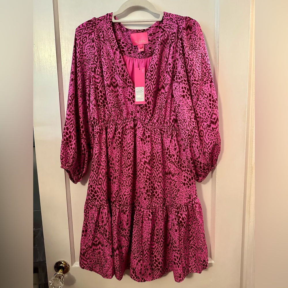 Lilly Pulitzer Pink Leopard Print Dress Sz 6